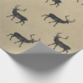 Papier Cadeau Cerfs noirs sur arrière - plan de pierre (Coin)