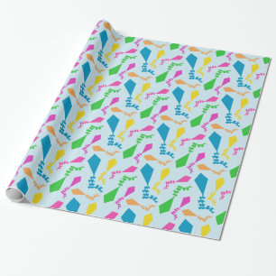 Papier Cadeau Cerfs-volants colorés volant dans le ciel