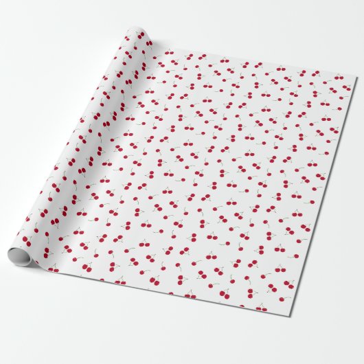 Papier Cadeau Cerise Cerises (Déroulé)