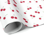 Papier Cadeau Cerise Cerises (Coin rond)