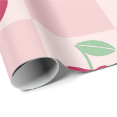 Papier Cadeau Cerise Checkerboard délice (Coin rond)