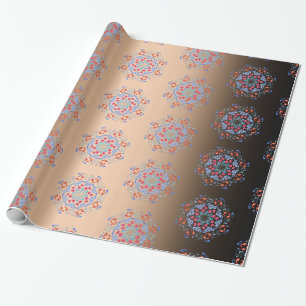 Papier Cadeau Cerise en fleurs et poisson d'or