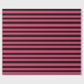 Papier Cadeau Cerise en rayures rose et noire (Plat)