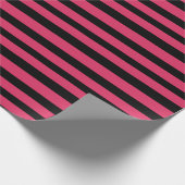 Papier Cadeau Cerise en rayures rose et noire (Coin)