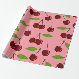 Papier Cadeau cerise rose