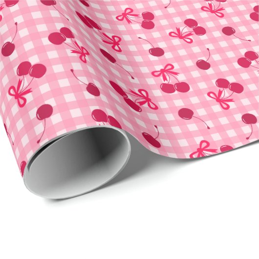 Papier Cadeau Cerises (Coin rond)