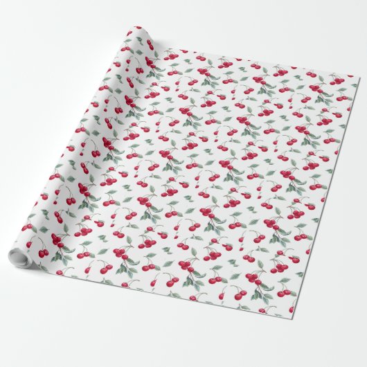 Papier Cadeau Cerises (Déroulé)