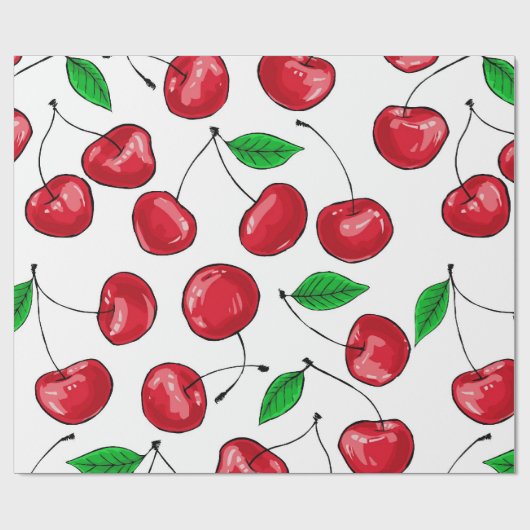 Papier Cadeau Cerises (Plat)