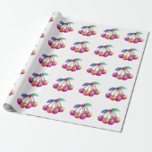 Papier Cadeau Cerises colorées (Déroulé)