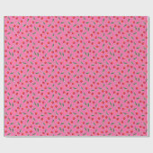 Papier Cadeau Cerises de Berry Retro Pop Art Hot Pink (Plat)