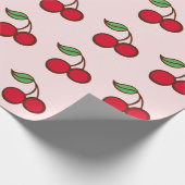 Papier cadeau Cerises de Noël roses (Coin)