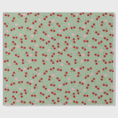 Papier Cadeau Cerises Et Fleurs (Plat)