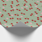 Papier Cadeau Cerises Et Fleurs (Coin)