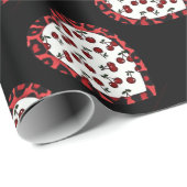 Papier Cadeau Cerises RAB Empreinte de léopard Heart Rockabilly (Coin rond)