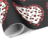 Papier Cadeau Cerises RAB Empreinte de léopard Heart Rockabilly (Coin rond)