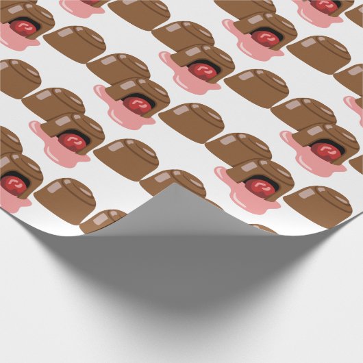 Papier Cadeau Cerises recouvertes de chocolat (Coin)