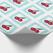 Papier Cadeau Cerises Retro Aqua Dots (Coin)