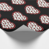 Papier Cadeau Cerises Rockabilly RAB Impression Léopard Coeur (Coin)