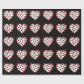 Papier Cadeau Cerises Rockabilly RAB Impression Léopard Coeur (Plat)
