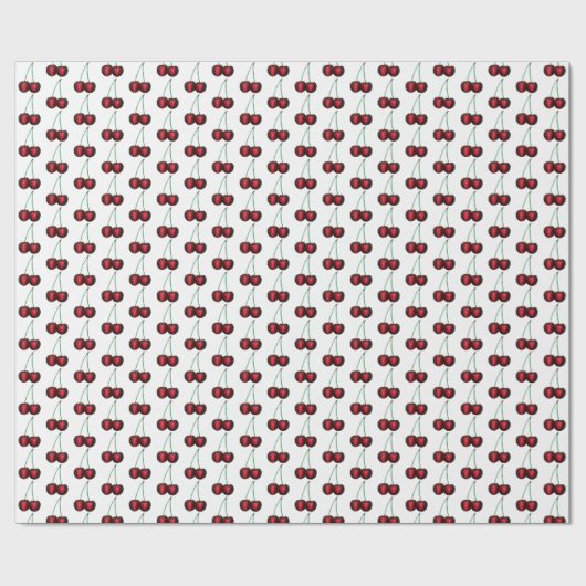 Papier Cadeau Cerises Rouge mûr Cerise Fruit d'été Imprimer (Plat)