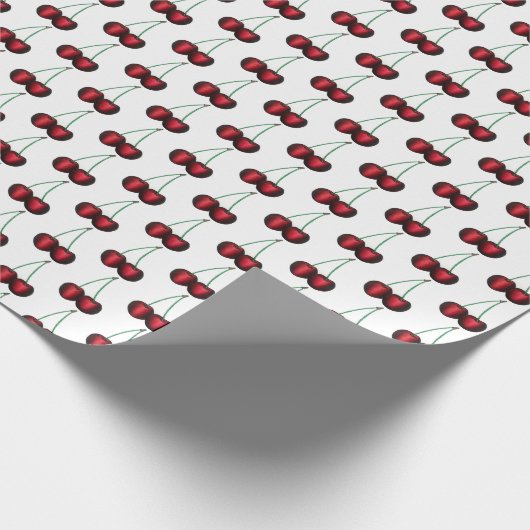 Papier Cadeau Cerises Rouge mûr Cerise Fruit d'été Imprimer (Coin)
