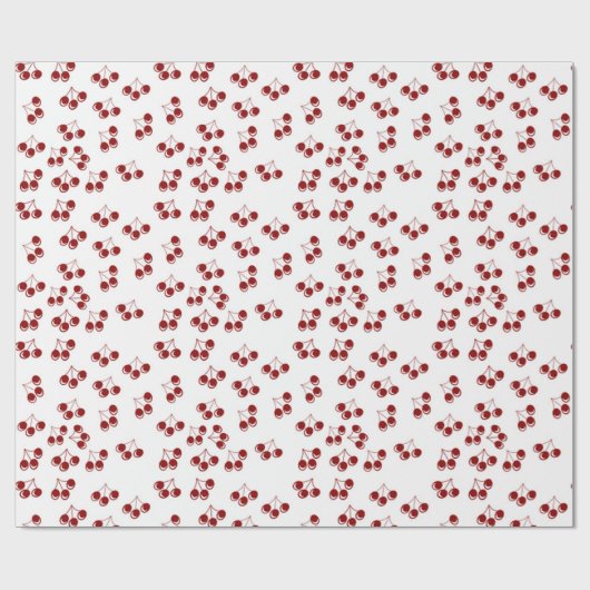 Papier Cadeau cerises rouges (Plat)