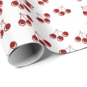 Papier Cadeau cerises rouges (Coin rond)