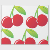Papier Cadeau Cerises rouges brillantes (Plat)