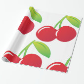 Papier Cadeau Cerises rouges vives mûres (Déroulé)