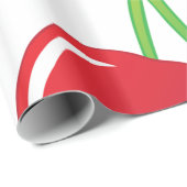Papier Cadeau Cerises rouges vives mûres (Coin rond)