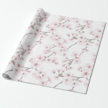 Papier cadeau Cerisier à fleurs roses