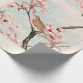 Papier Cadeau Cerisier En Fleur D'Oiseau Bee Moth Découpage Ti (Coin)
