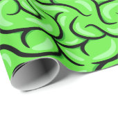 Papier Cadeau Cerveau Zombie (Coin rond)