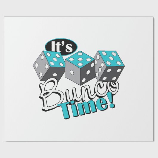 Papier Cadeau C'est l'heure de Bunco ! (Plat)