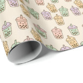Papier Cadeau C'est l'heure du boba (Coin rond)