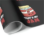 Papier Cadeau C'est My Jam Funny Jar of Jam Pun Dark BG (Coin rond)