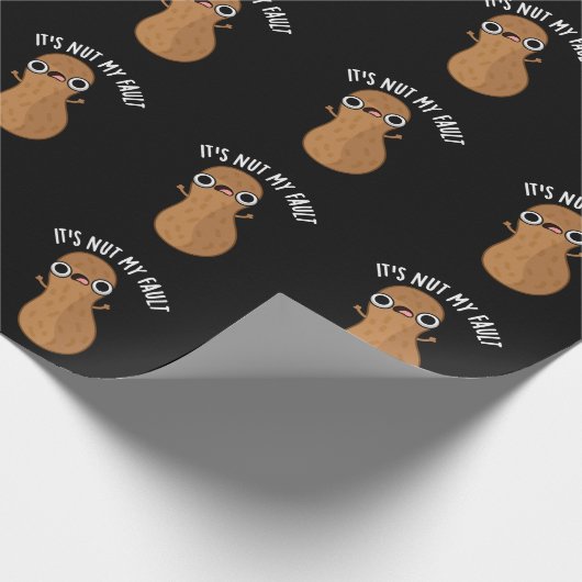 Papier Cadeau C'est Nut My Fault Funny Peanut Pun Dark BG (Coin)