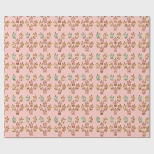 Papier Cadeau C'est temps pour boba (Plat)