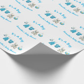 Papier Cadeau C'est un Baby shower de l'onèse pour bébé garçon (Coin)