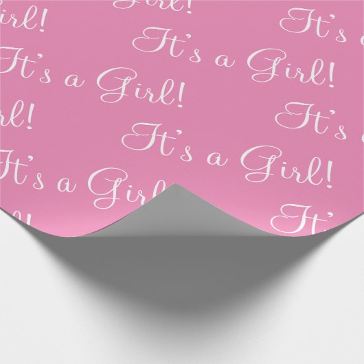 Papier Cadeau C'est un Baby shower de script rose fille (Coin)