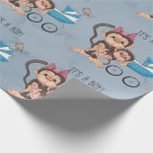 Papier Cadeau C'est un Baby shower de singe garçon (Coin)