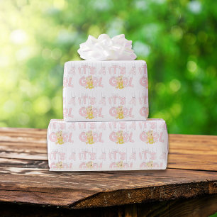 Papier Cadeau C'est un Baby shower d'ours en peluche