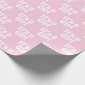 Papier Cadeau C'est un cadeau de baby shower blanc rose clair Fi (Coin)