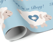 Papier Cadeau C'est un garçon ! Mama Sheep (Coin rond)