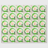 Papier Cadeau C'est un garçon mignon dragon dans Clovers Baby sh (Plat)