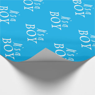 Papier Cadeau C'est un garçon typographie Baby Shower Party