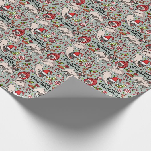 Papier Cadeau C'est un joyeux motif de Noël de carlin (Coin)