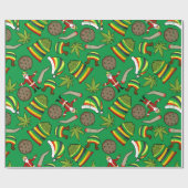 Papier Cadeau C'est un Noël jamaïcain (Plat)