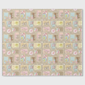 Papier Cadeau C'est une fille mignonne petit ours (Plat)