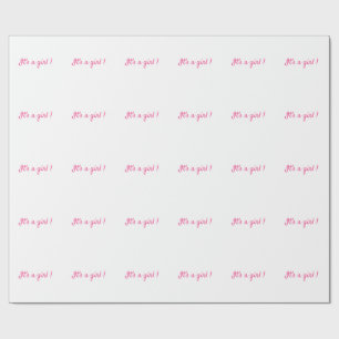 Papier Cadeau C'est une fille Minimaliste